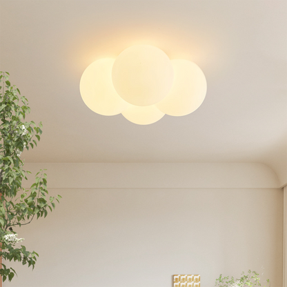 Ceiling Lamp Scandinavian Cloud Shape with Four Globe Shades