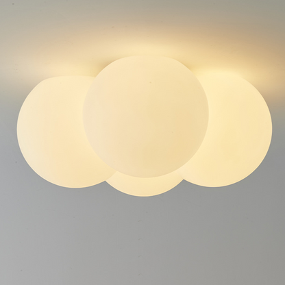 Ceiling Lamp Scandinavian Cloud Shape with Four Globe Shades