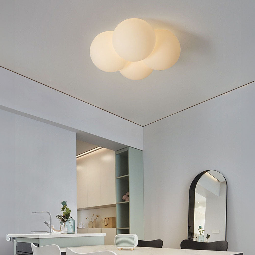 Ceiling Lamp Scandinavian Cloud Shape with Four Globe Shades