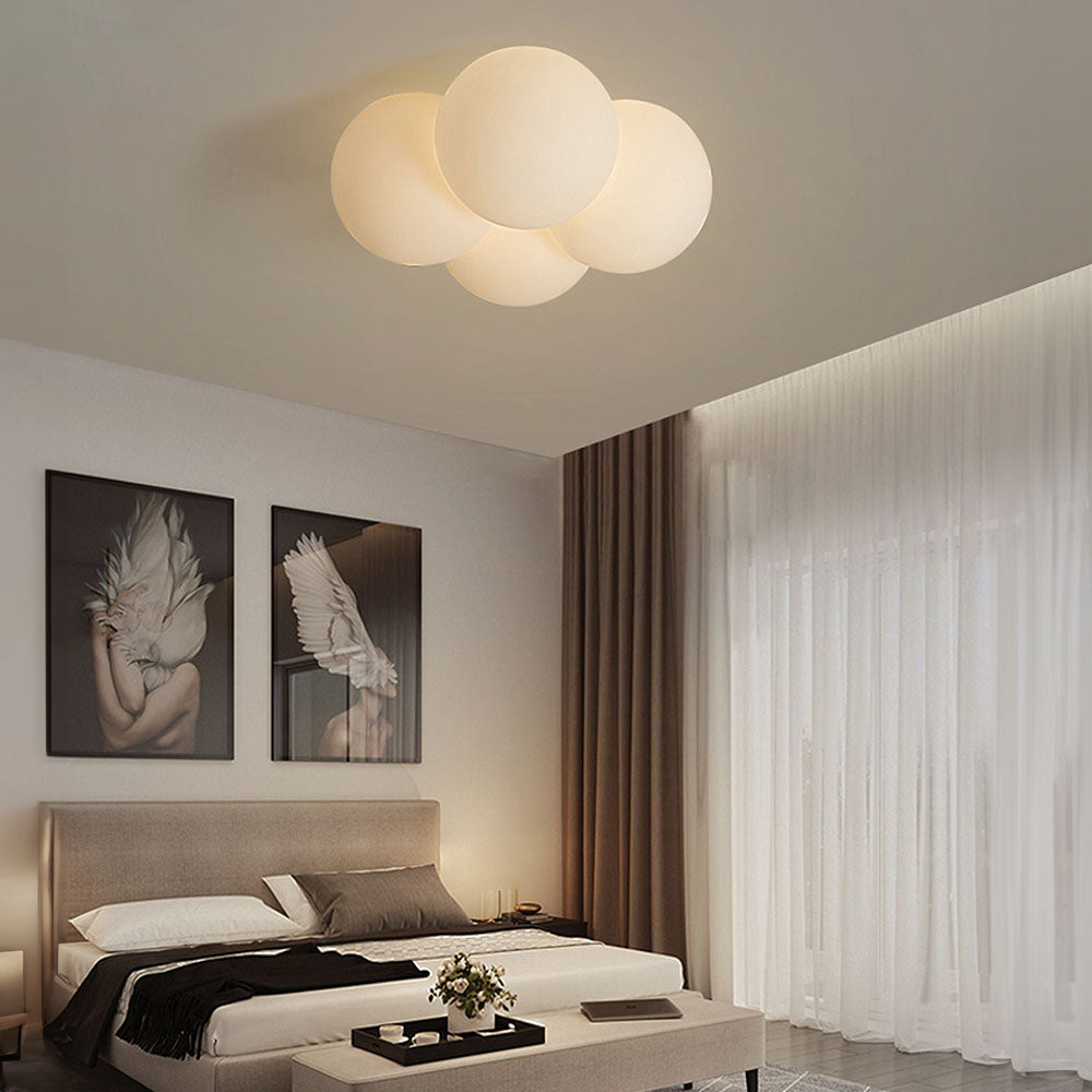 Ceiling Lamp Scandinavian Cloud Shape with Four Globe Shades
