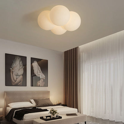 Ceiling Lamp Scandinavian Cloud Shape with Four Globe Shades