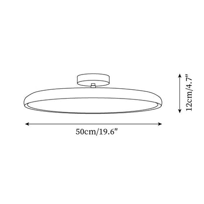 Ceiling Lamp Scandinavian Round Disc with Wood Grain Rim and Integrated LED