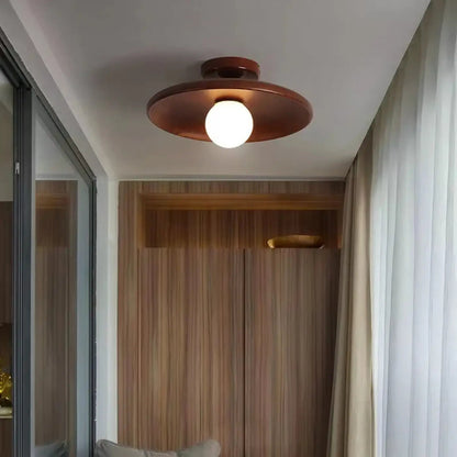 Ceiling Lamp Scandinavian with Round Disc Shade and Globe Bulb