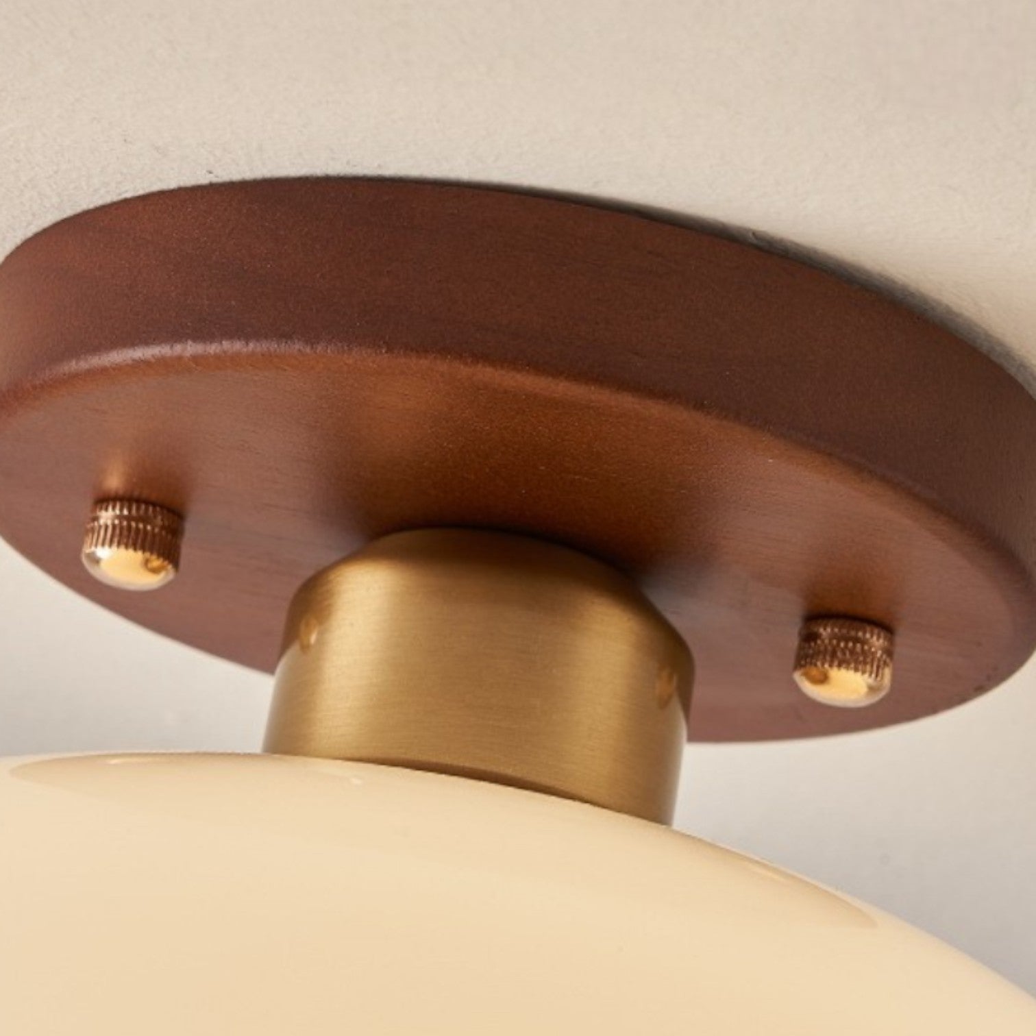 Ceiling Light Bauhaus Style with Round Glass Shade and Flush Mount