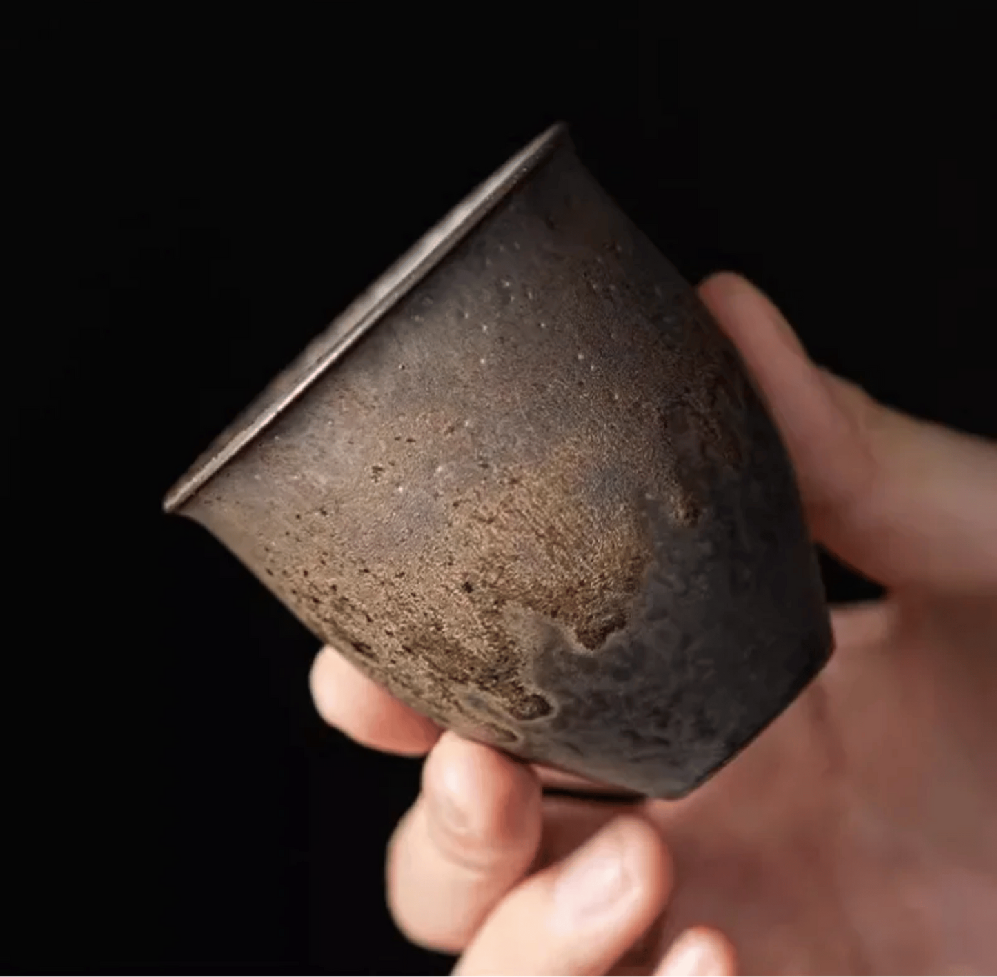 Ceramic Tea Cup Set of 6 with Rustic Stoneware Glaze Finish