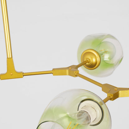 Chandelier Modern with Glass Globe Shades and Branching Arms