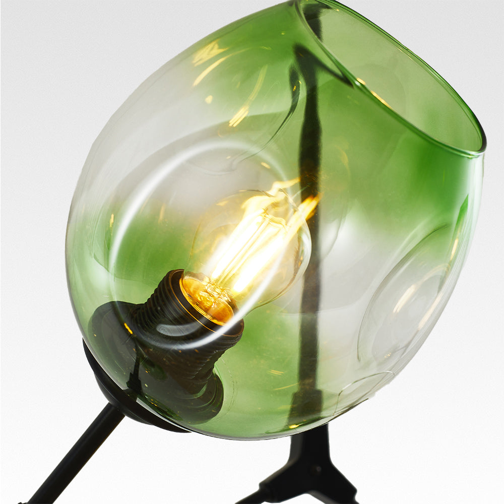 Chandelier Modern with Glass Globe Shades and Branching Arms