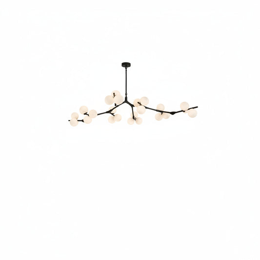 Chandelier Modern with Globe Glass Shades and Branch Design