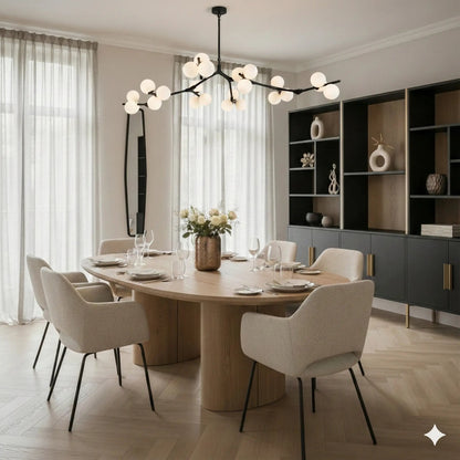 Chandelier Modern with Globe Glass Shades and Branch Design