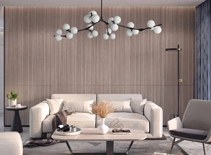 Chandelier Modern with Globe Glass Shades and Branch Design