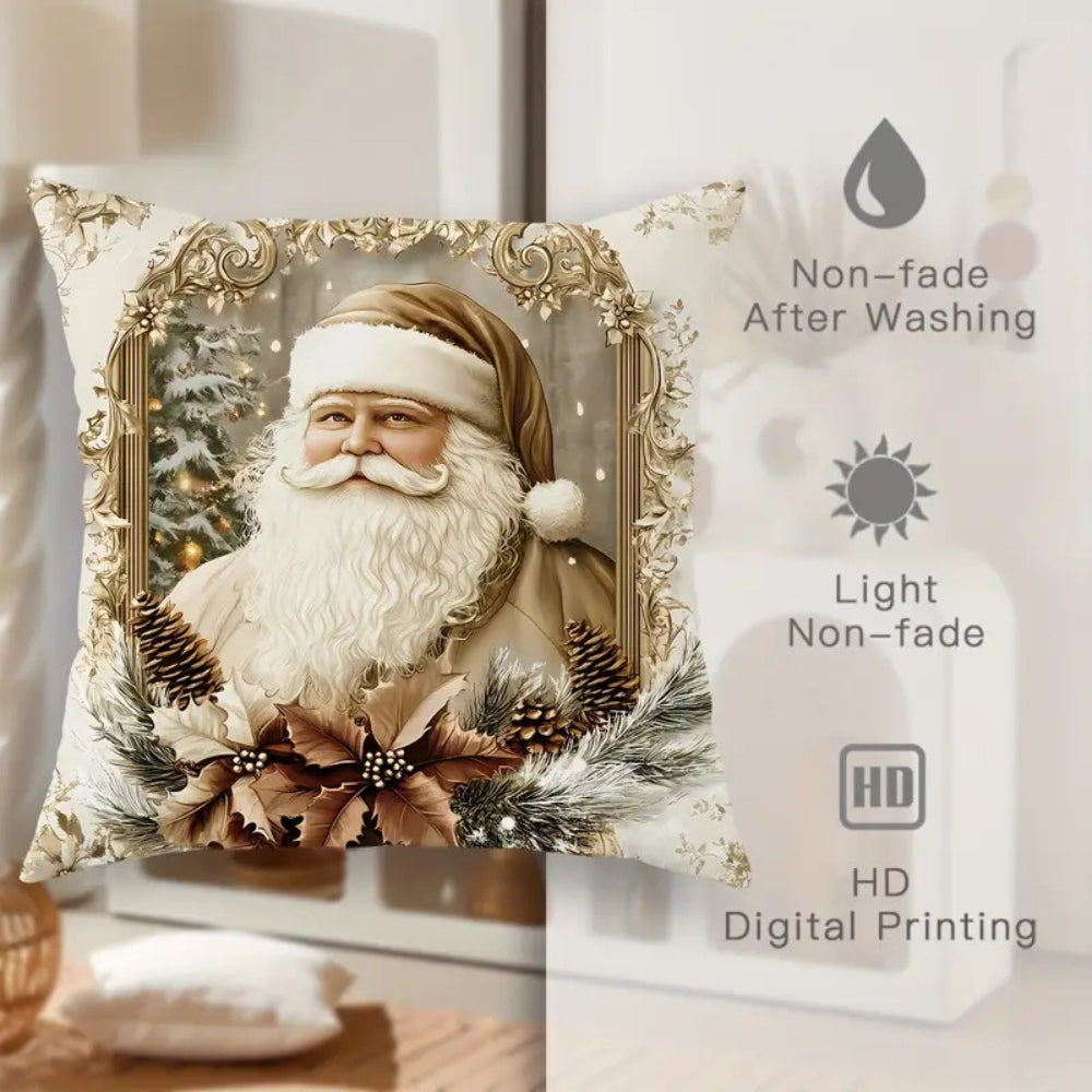 Christmas Cushion Cover with Velvet Finish and Zip
