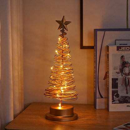 Classic LED Christmas Tree Light with Spiral Frame and Star Topper