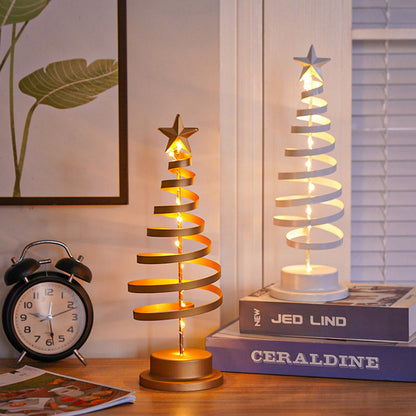 Classic LED Christmas Tree Light with Spiral Frame and Star Topper
