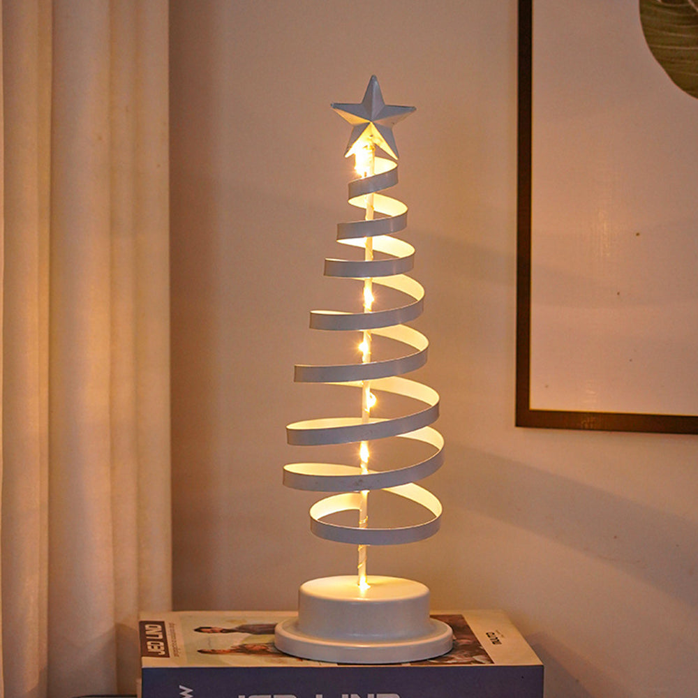 Classic LED Christmas Tree Light with Spiral Frame and Star Topper