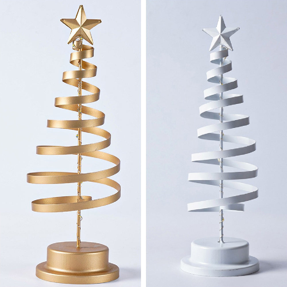 Classic LED Christmas Tree Light with Spiral Frame and Star Topper