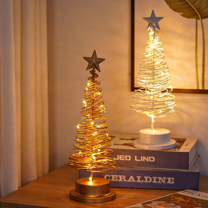 Classic LED Christmas Tree Light with Spiral Frame and Star Topper