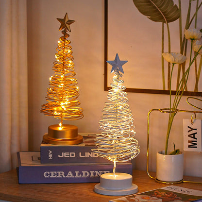 Classic LED Christmas Tree Light with Spiral Frame and Star Topper