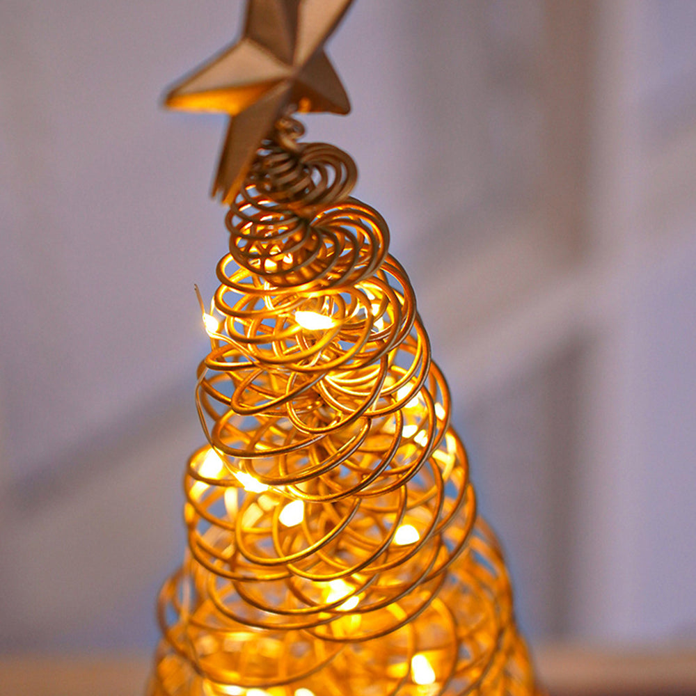 Classic LED Christmas Tree Light with Spiral Frame and Star Topper