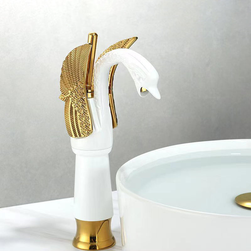 Classic Swan Basin Mixer Tap with Single Lever and Low Arc Spout