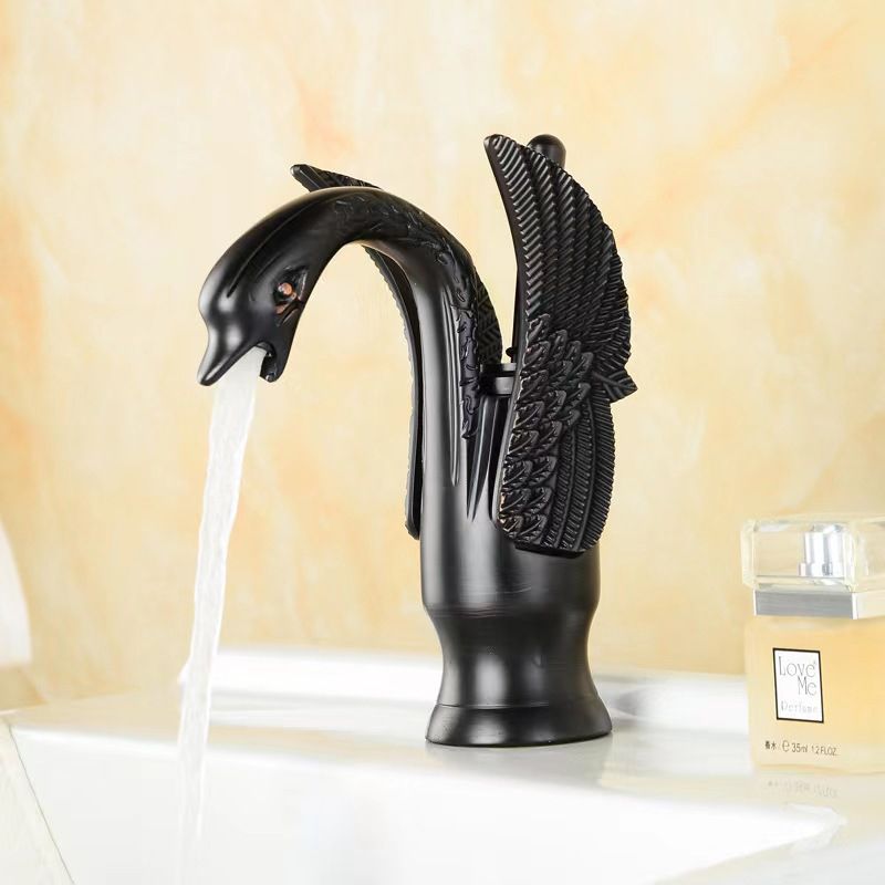 Classic Swan Basin Mixer Tap with Single Lever and Low Arc Spout