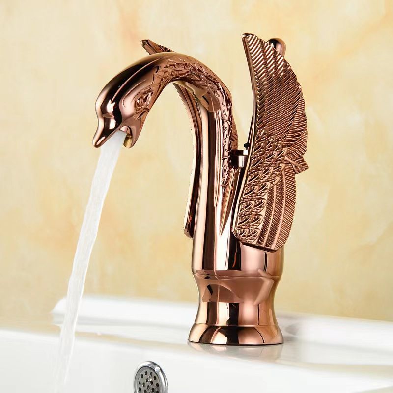 Classic Swan Basin Mixer Tap with Single Lever and Low Arc Spout