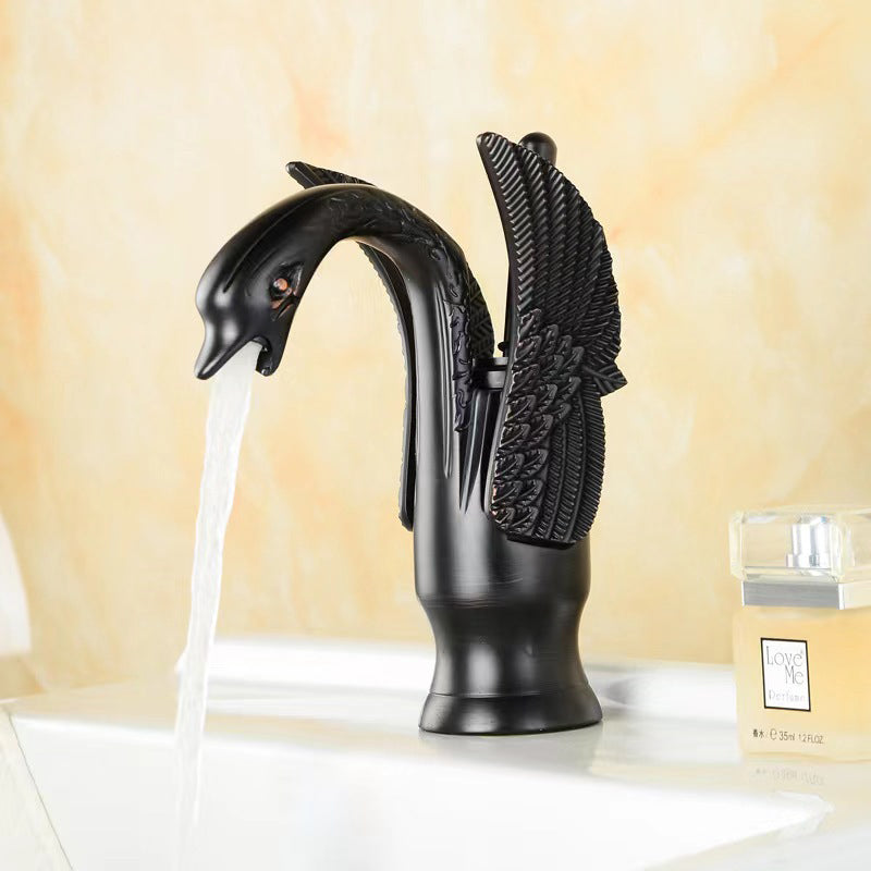 Classic Swan Basin Mixer Tap with Single Lever and Low Arc Spout