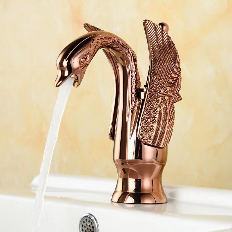 Classic Swan Basin Mixer Tap with Single Lever and Low Arc Spout