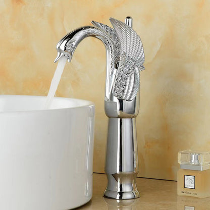 Classic Swan Basin Mixer Tap with Single Lever and Low Arc Spout