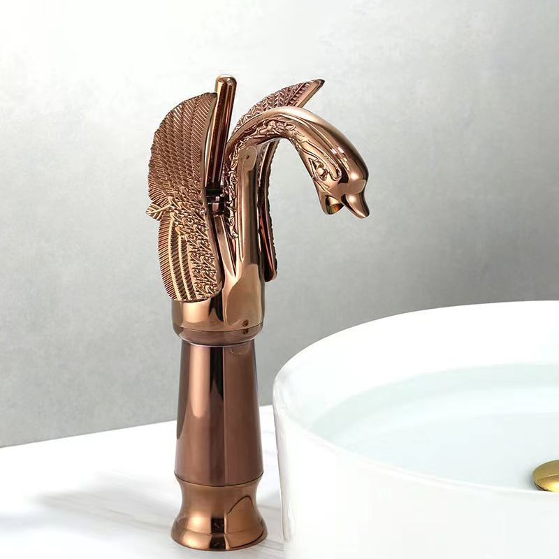 Classic Swan Basin Mixer Tap with Single Lever and Low Arc Spout