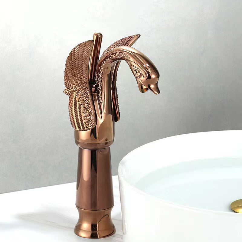 Classic Swan Basin Mixer Tap with Single Lever and Low Arc Spout