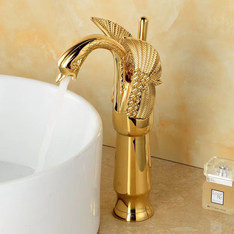 Classic Swan Basin Mixer Tap with Single Lever and Low Arc Spout