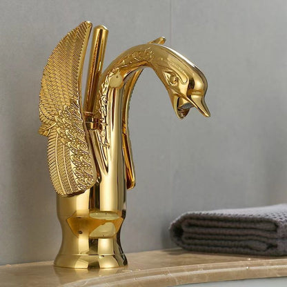 Classic Swan Basin Mixer Tap with Single Lever and Low Arc Spout