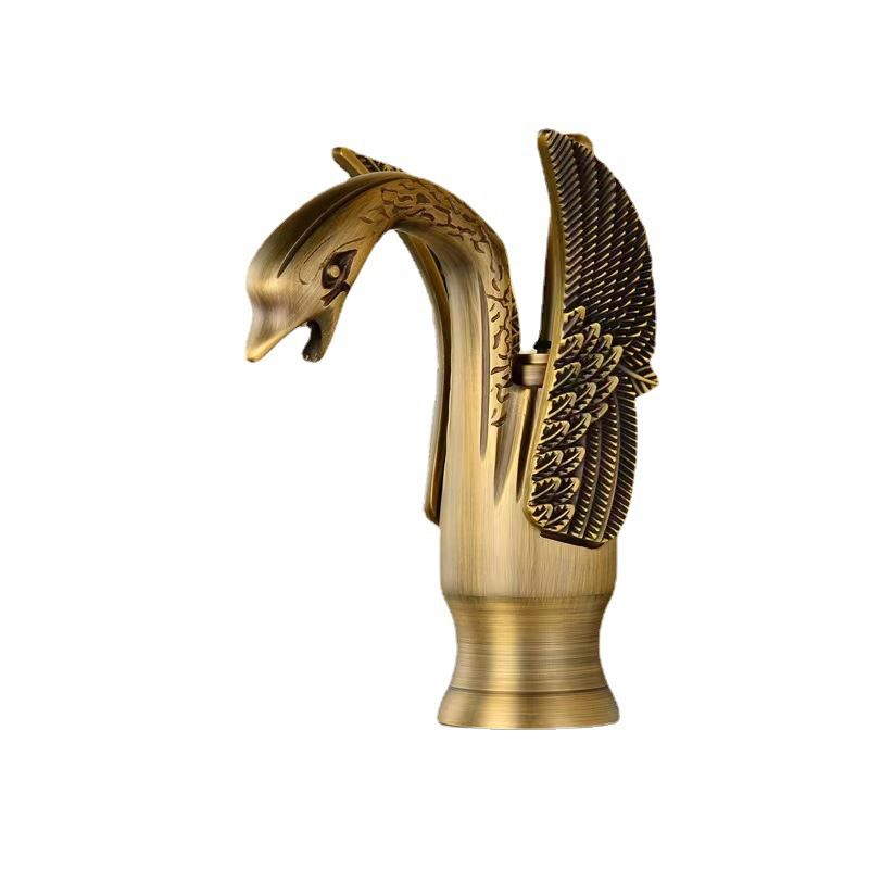 Classic Swan Basin Mixer Tap with Single Lever and Low Arc Spout