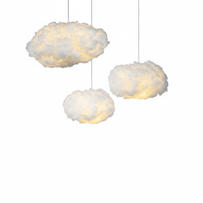 Cloud Pendant Lamp Modern Floating Cloud Shape with Warm LED Light
