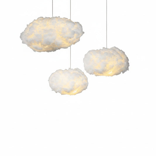 Cloud Pendant Lamp Modern Floating Cloud Shape with Warm LED Light