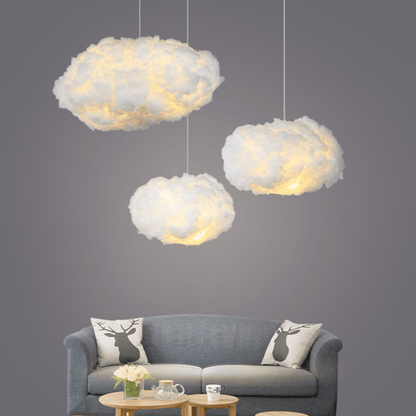 Cloud Pendant Lamp Modern Floating Cloud Shape with Warm LED Light