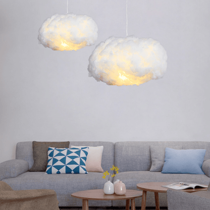 Cloud Pendant Lamp Modern Floating Cloud Shape with Warm LED Light