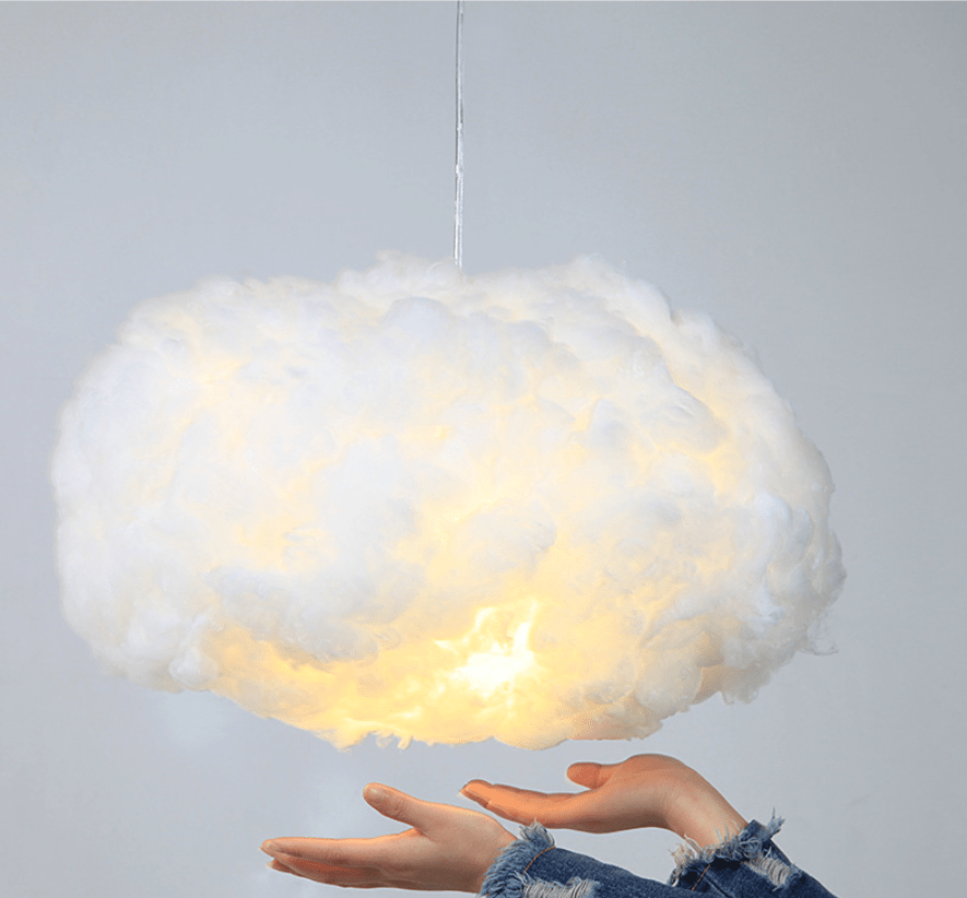 Cloud Pendant Lamp Modern Floating Cloud Shape with Warm LED Light