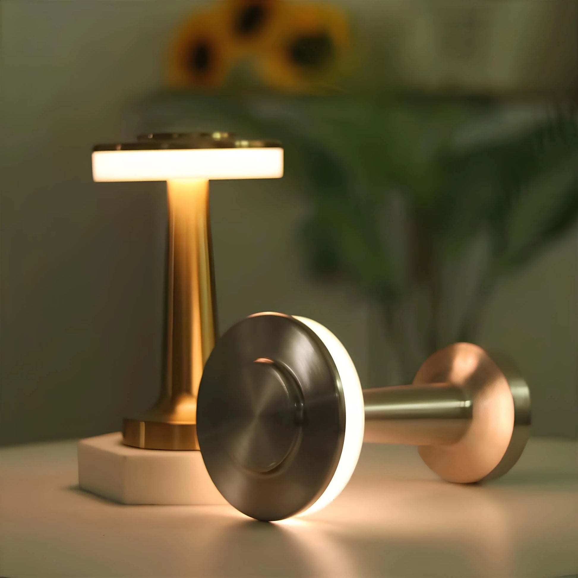 Cordless LED Table Lamp Art Deco with Touch Dimmer and USB-C Charging