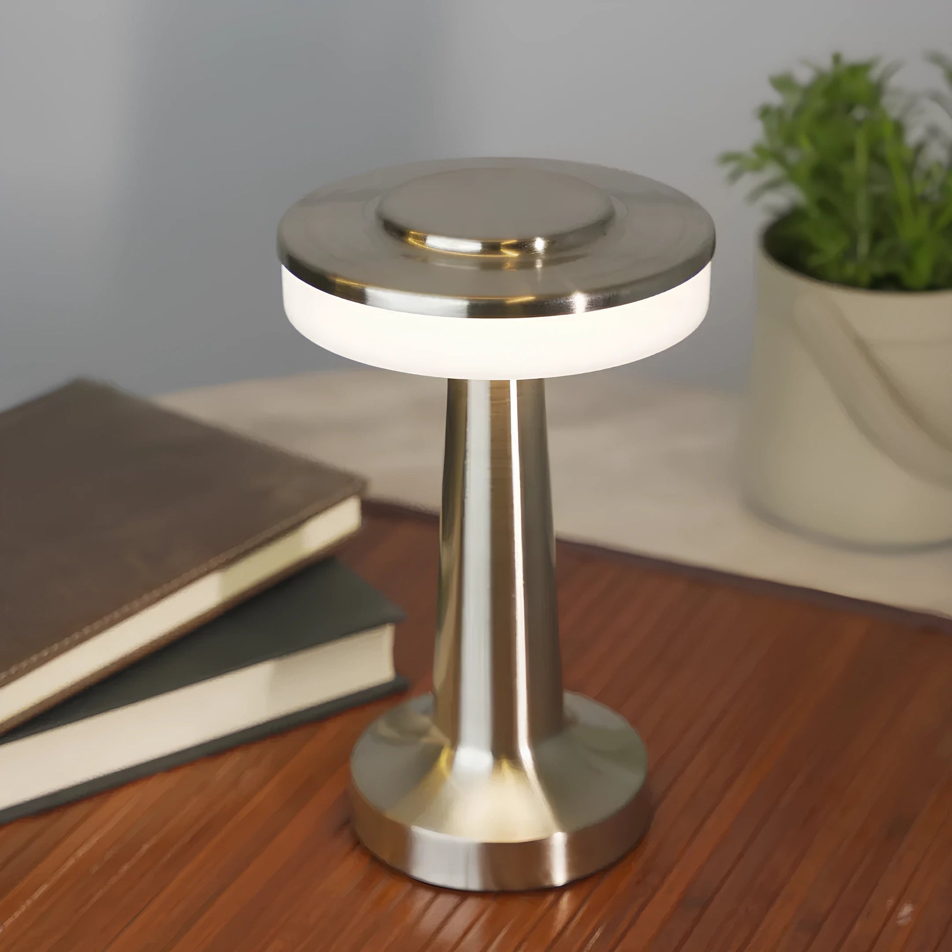 Cordless LED Table Lamp Art Deco with Touch Dimmer and USB-C Charging
