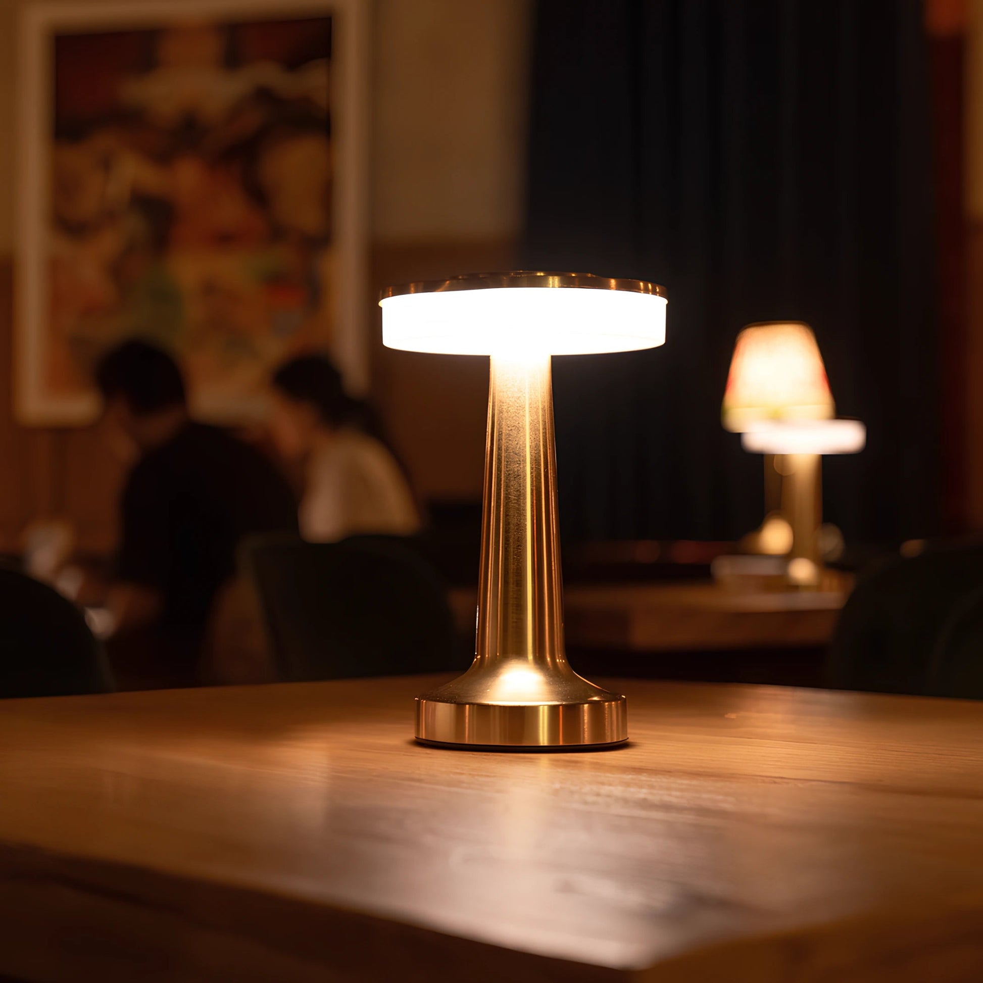 Cordless LED Table Lamp Art Deco with Touch Dimmer and USB-C Charging
