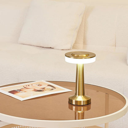 Cordless LED Table Lamp Art Deco with Touch Dimmer and USB-C Charging