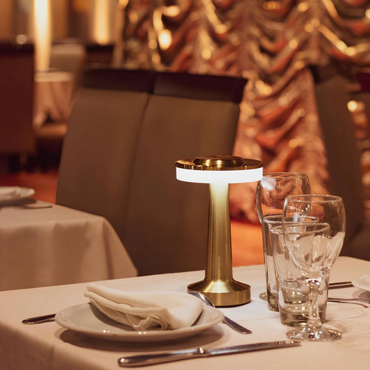 Cordless LED Table Lamp Art Deco with Touch Dimmer and USB-C Charging