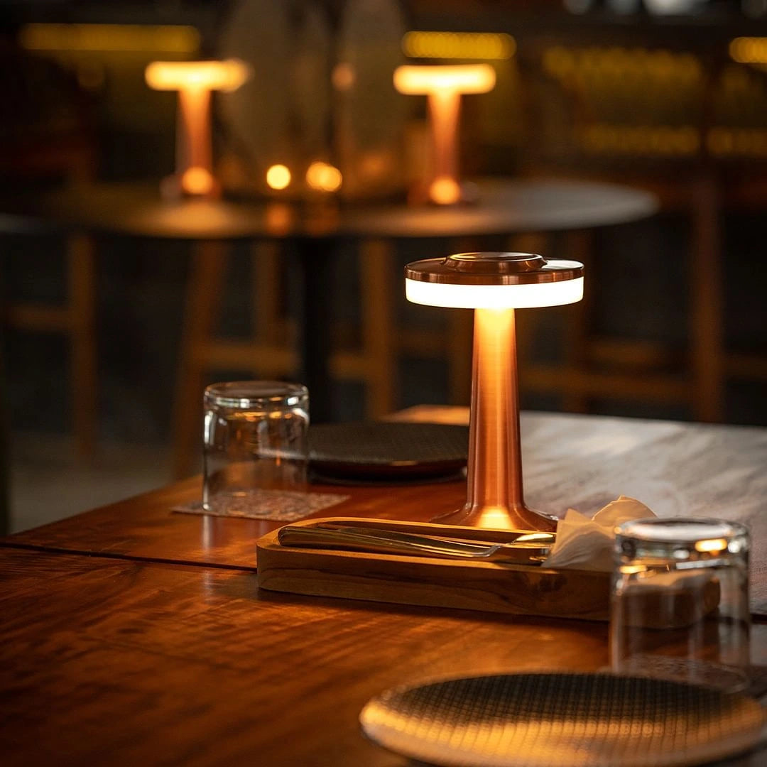 Cordless LED Table Lamp Art Deco with Touch Dimmer and USB-C Charging