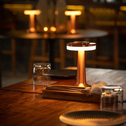 Cordless LED Table Lamp Art Deco with Touch Dimmer and USB-C Charging