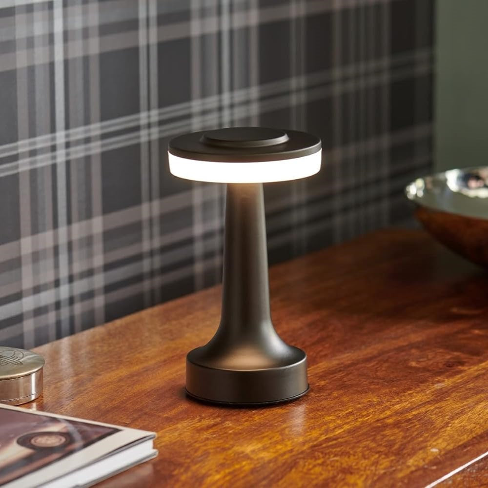 Cordless LED Table Lamp Art Deco with Touch Dimmer and USB-C Charging