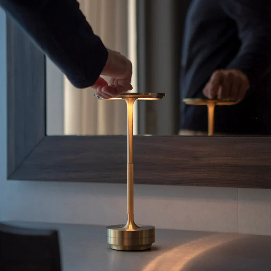 Cordless LED Table Lamp Minimalist Design with Touch Dimmer and Rechargeable Battery