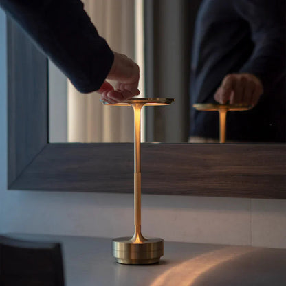 Cordless LED Table Lamp Minimalist Design with Touch Dimmer and Rechargeable Battery