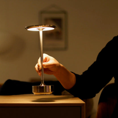 Cordless LED Table Lamp Minimalist Design with Touch Dimmer and Rechargeable Battery