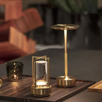 Cordless LED Table Lamp Minimalist Design with Touch Dimmer and Rechargeable Battery